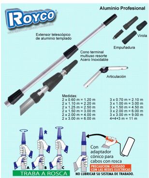 Cabo Aluminio 1.50 Mts (eco150az) Royco